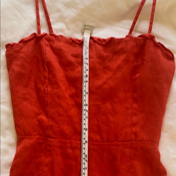 Reformation Coral Orange Linen Mini Dress - Picture 6 of 9